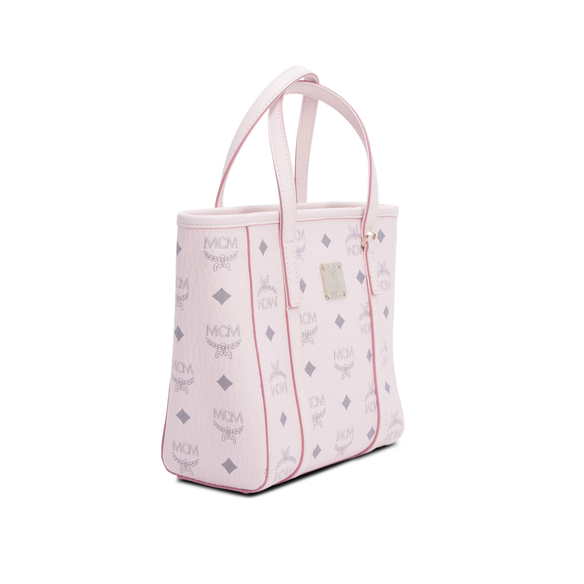 MCM Pink Visetos Toni Top-Zip Shopper w/ Strap