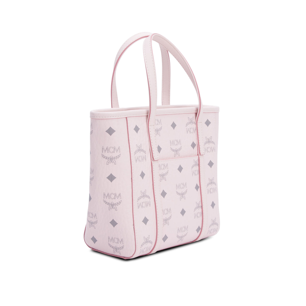 MCM Pink Visetos Toni Top-Zip Shopper w/ Strap