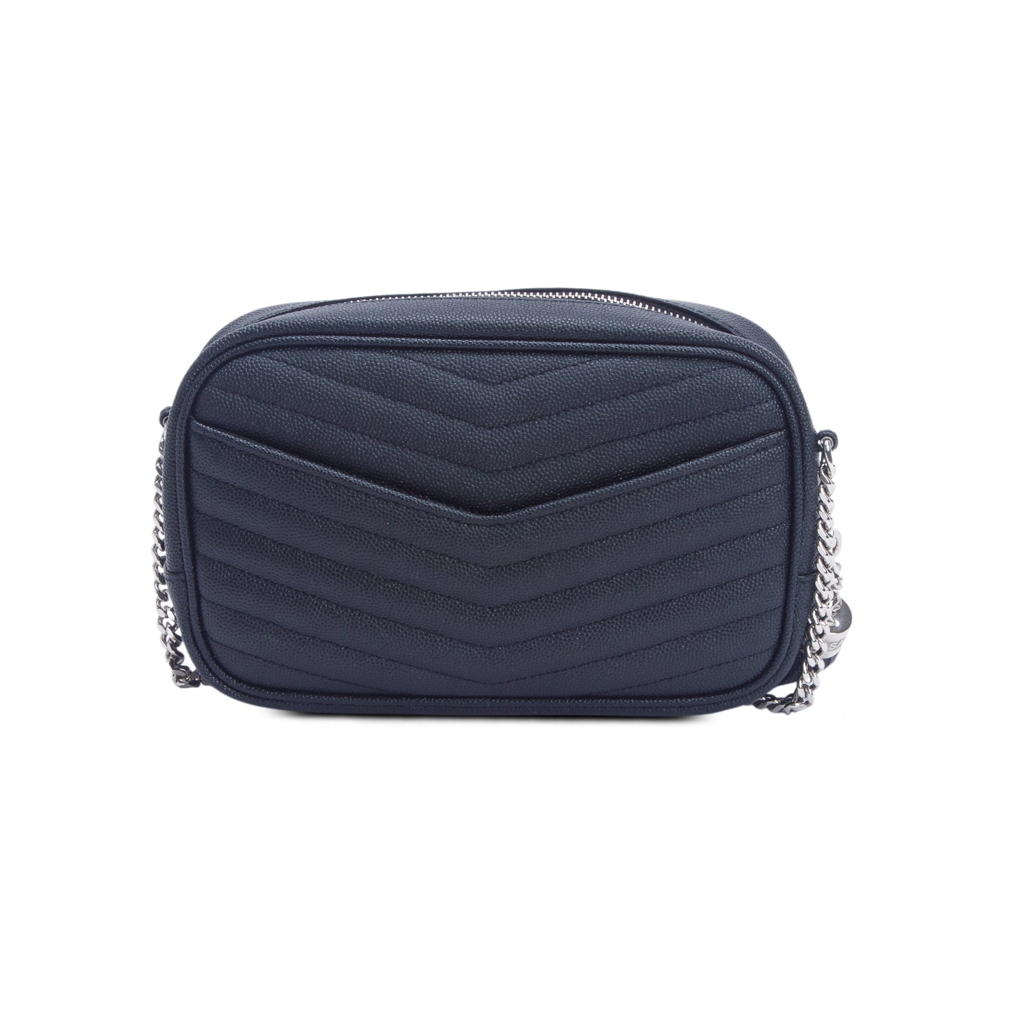 Saint Laurent 2022 Black Grain de Poudre Matelasse Monogram Mini Lou Camera Bag