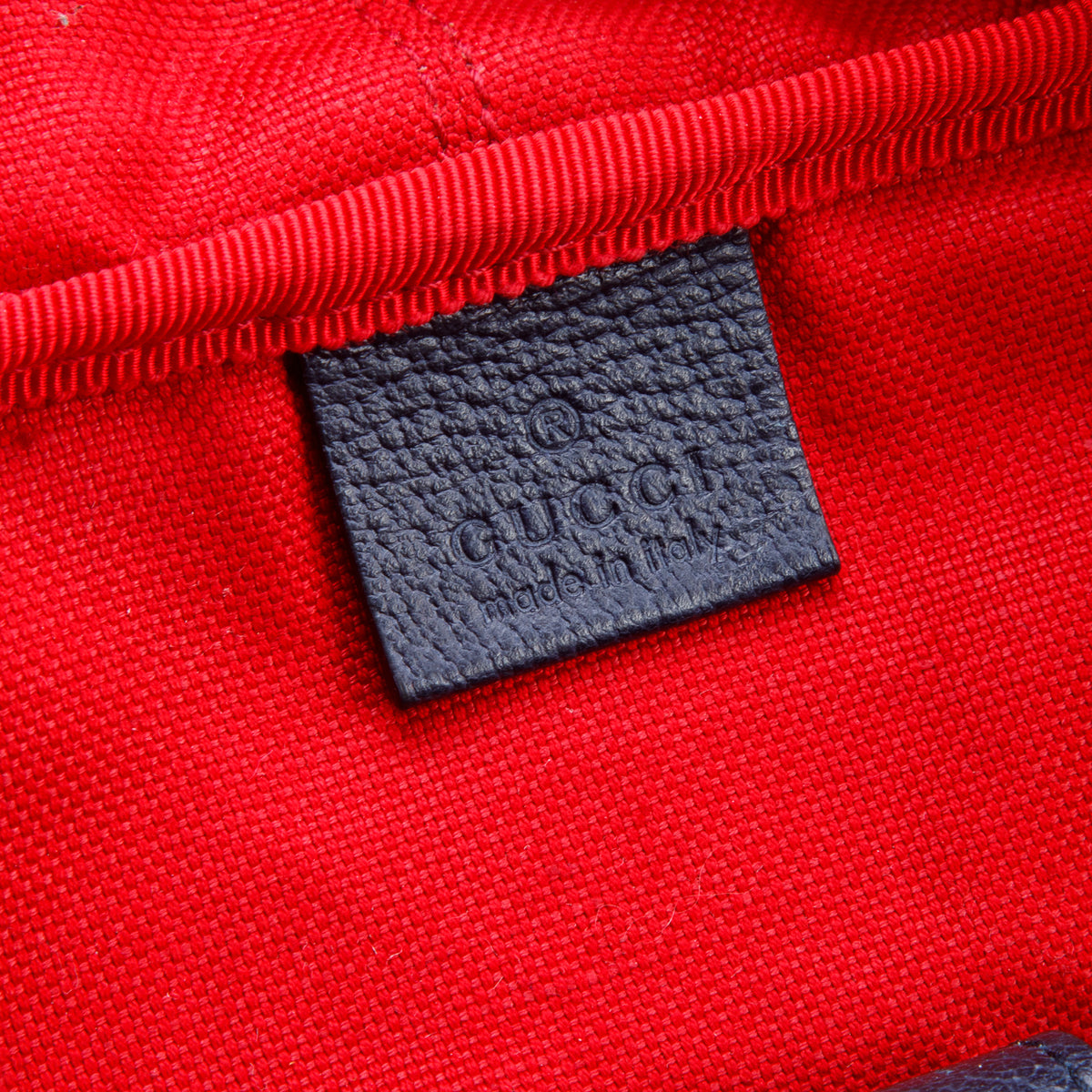 Gucci Navy Covered Wool GG Monogram Double Buckle Backpack
