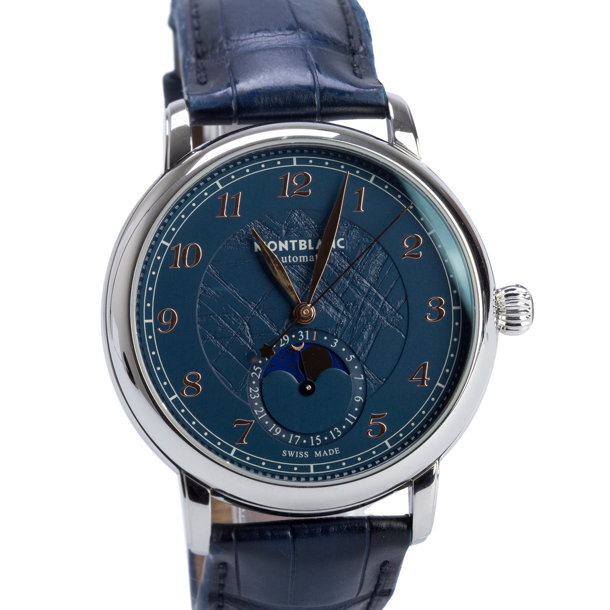 Montblanc 2024 Limited Edition Stainless Steel Star Legacy 42 MM Automatic Moonphase Watch Blue Dial 129630 w/ Box & Papers