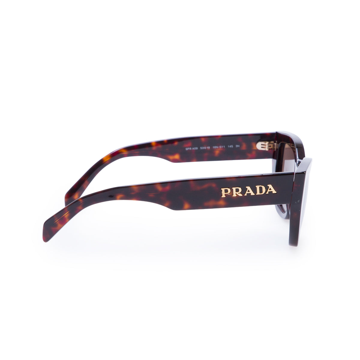 Prada SPRA09 Havana Acetate Logo Square Sunglasses w/ Box & Case