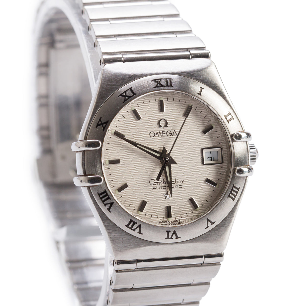 Omega Stainless Steel Constellation 28 MM Automatic Watch Silver Dial