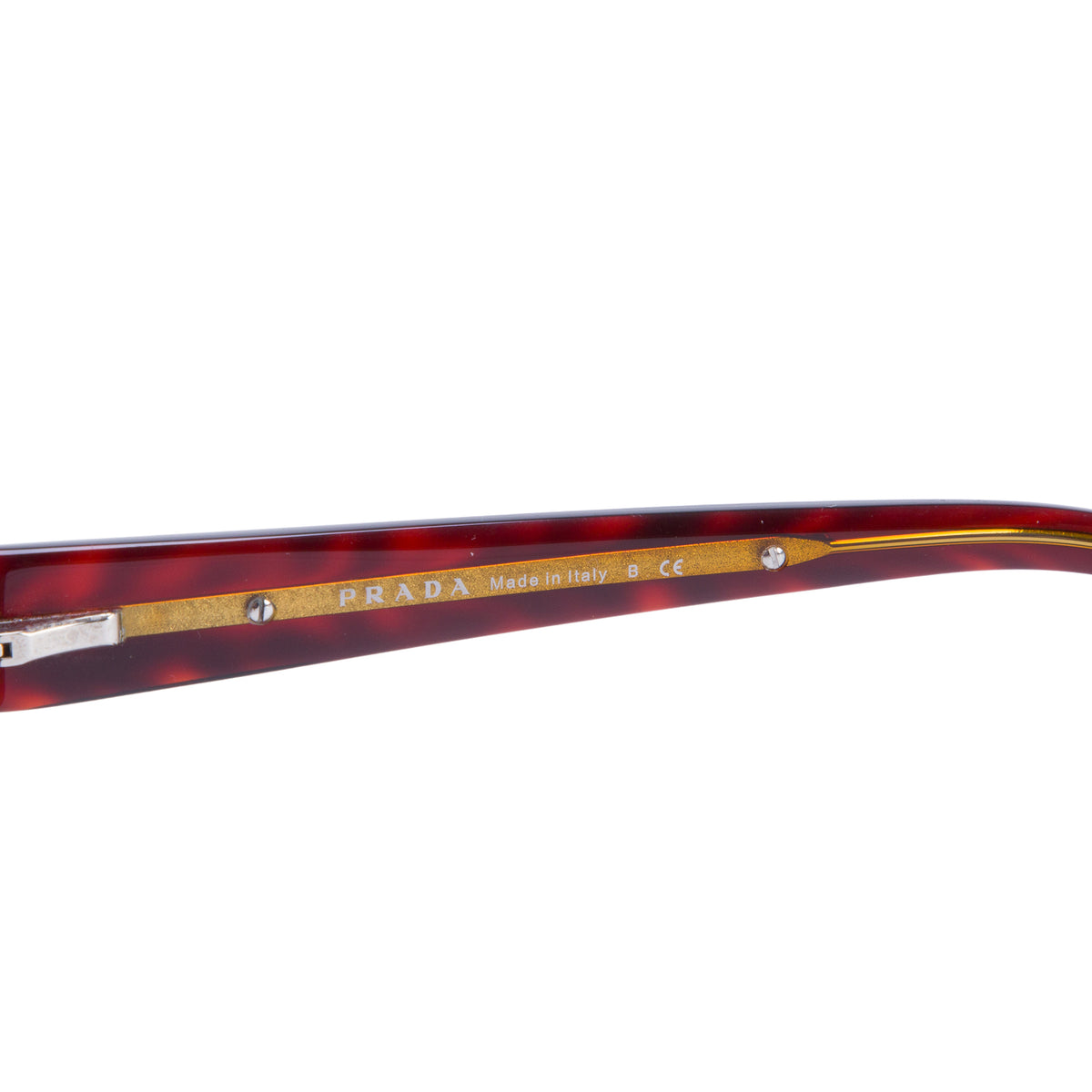 Prada SPR 30L Red Acetate Gradient Rectangle Sunglasses w/ Case