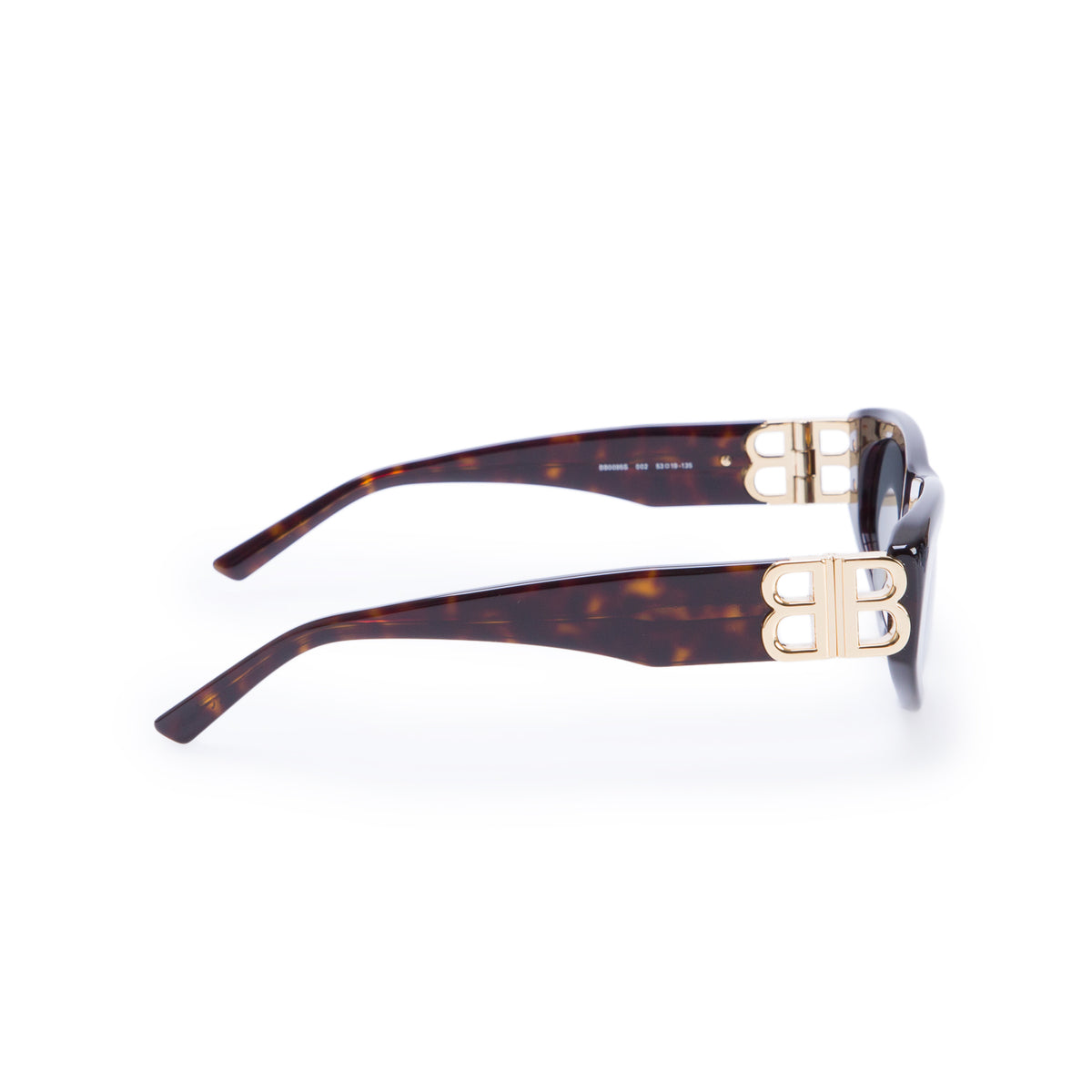 Balenciaga BB0095S Havana Acetate Dynasty D-Frame Sunglasses w/ Case