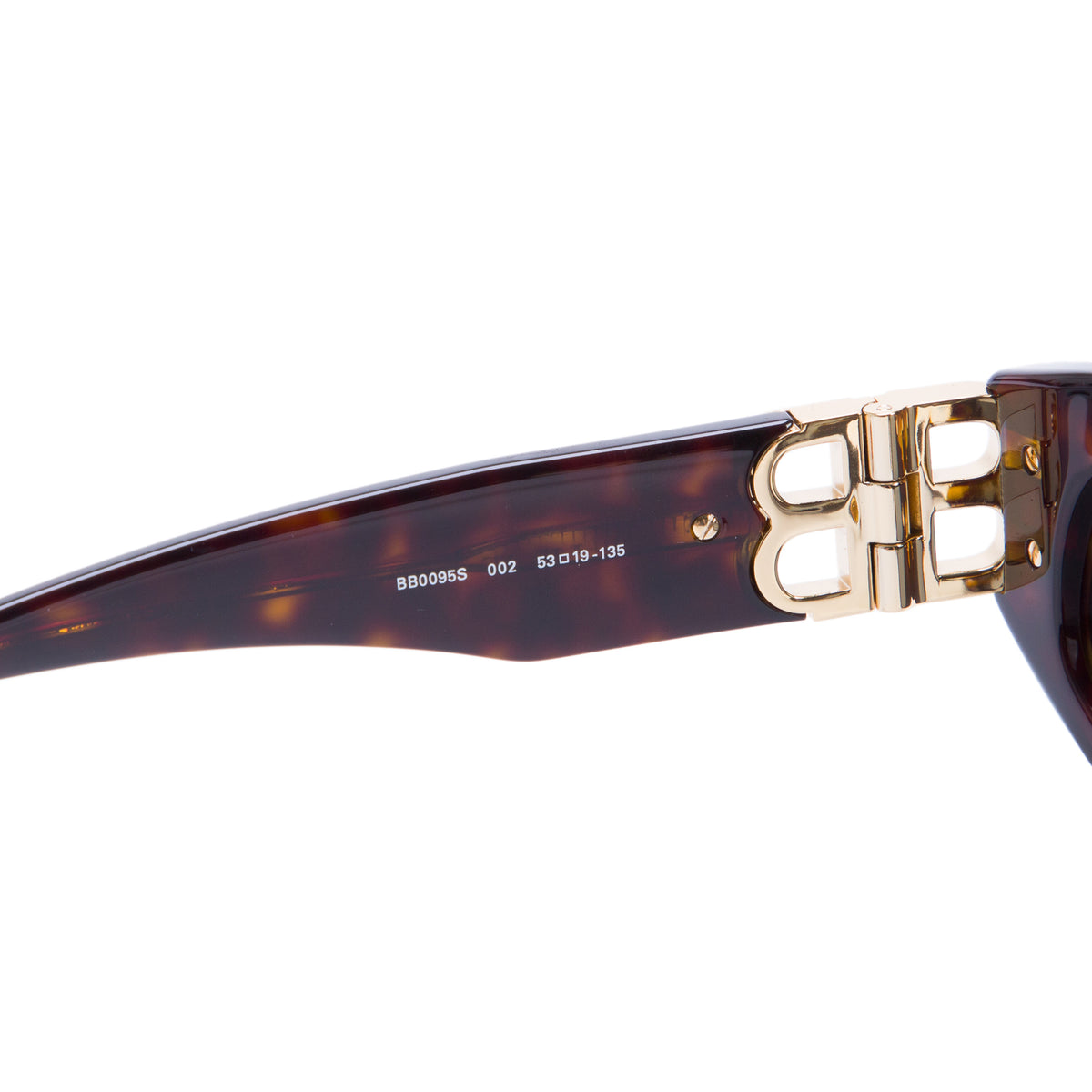 Balenciaga BB0095S Havana Acetate Dynasty D-Frame Sunglasses w/ Case