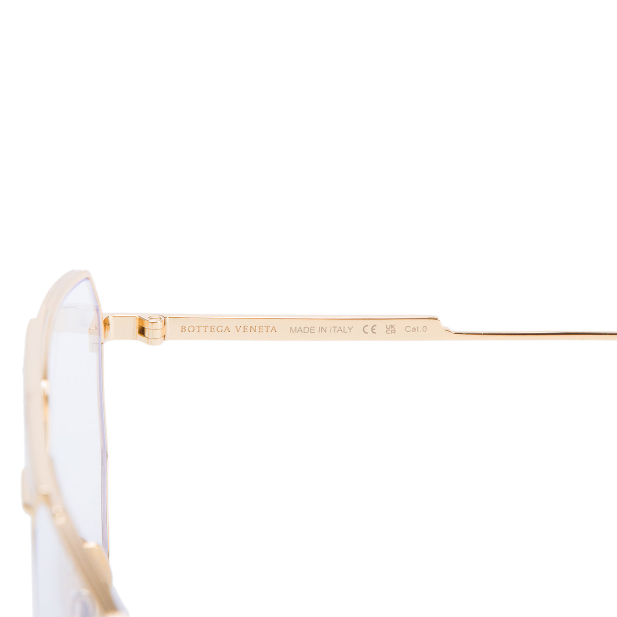 Bottega Veneta BV1012S Gold-Tone Pilot Sunglasses w/ Case