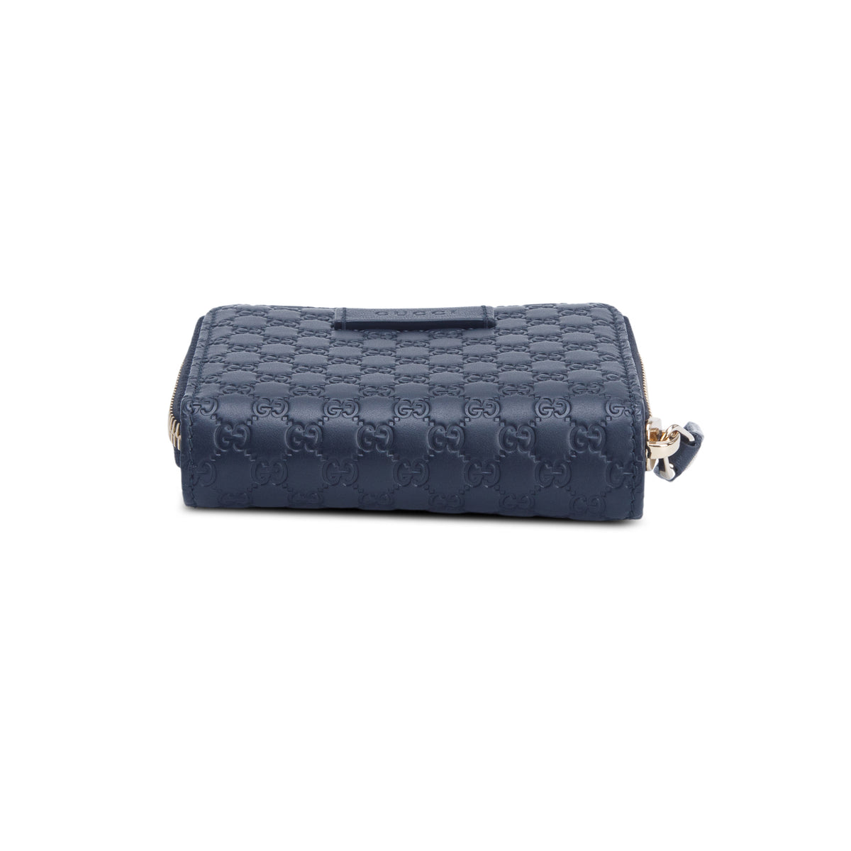 Gucci Black Signature Leather Compact Wallet w/ Box