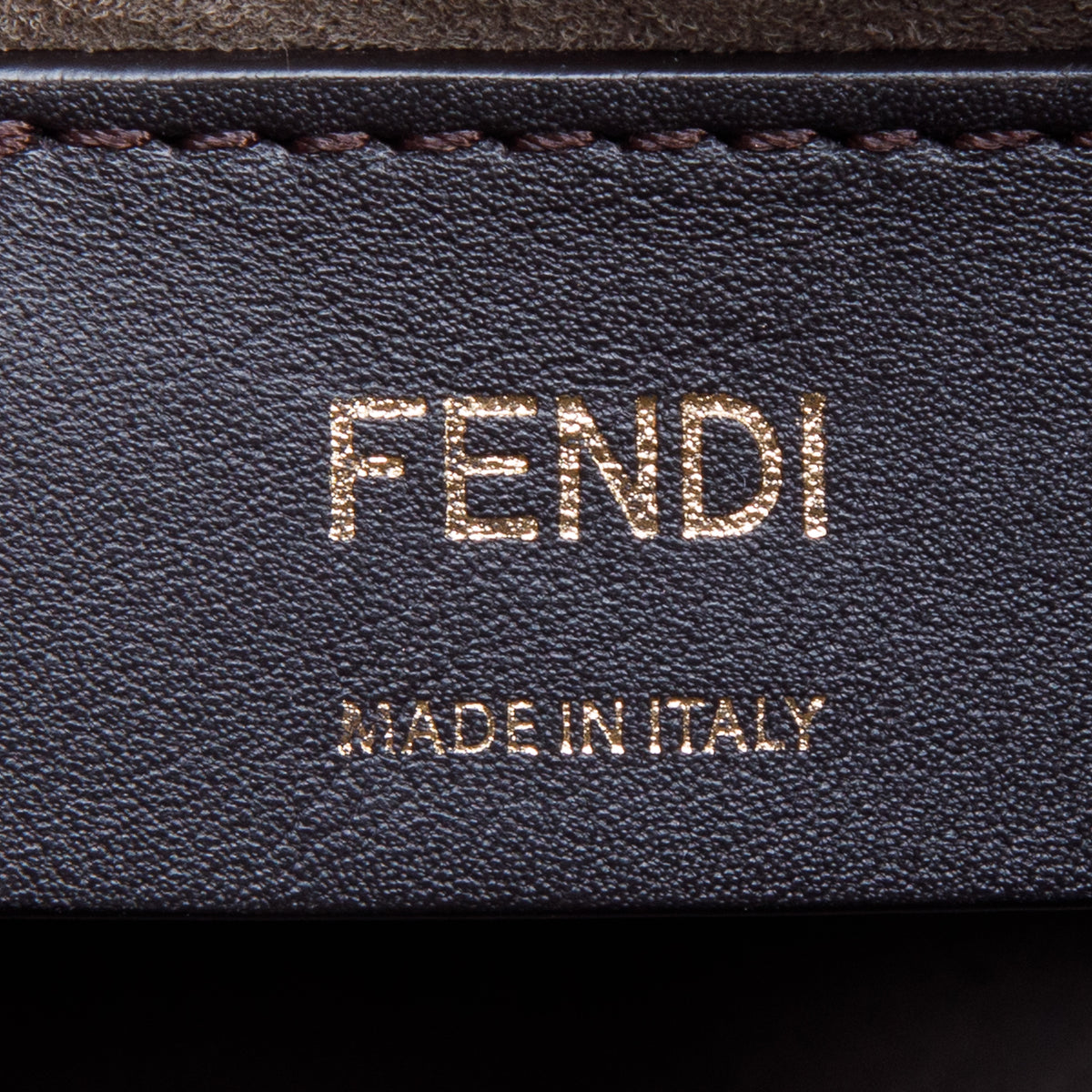 Fendi Brown Vitello Century Leather FF 1974 Embossed Small Kan I Shoulder Bag w/ Box