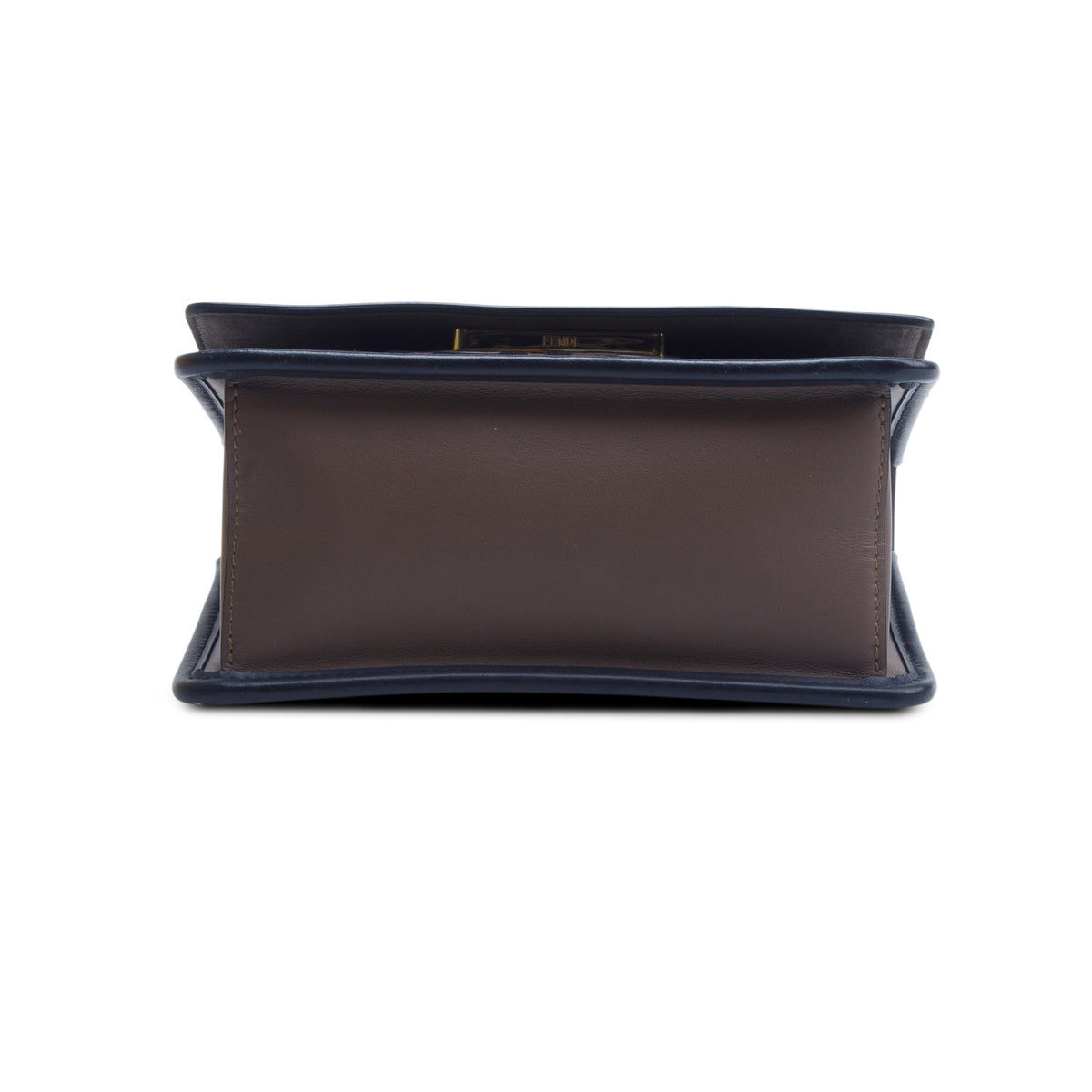 Fendi Brown Vitello Century Leather FF 1974 Embossed Small Kan I Shoulder Bag w/ Box
