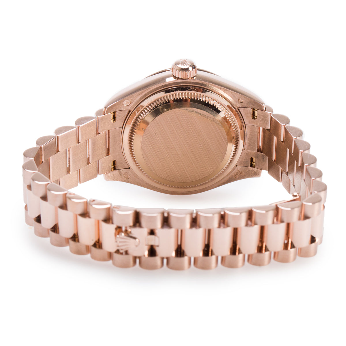 Rolex 18k Rose Gold Diamond Bezel Lady-Datejust President 28 MM Watch Everose Gold Diamond Dial 279135