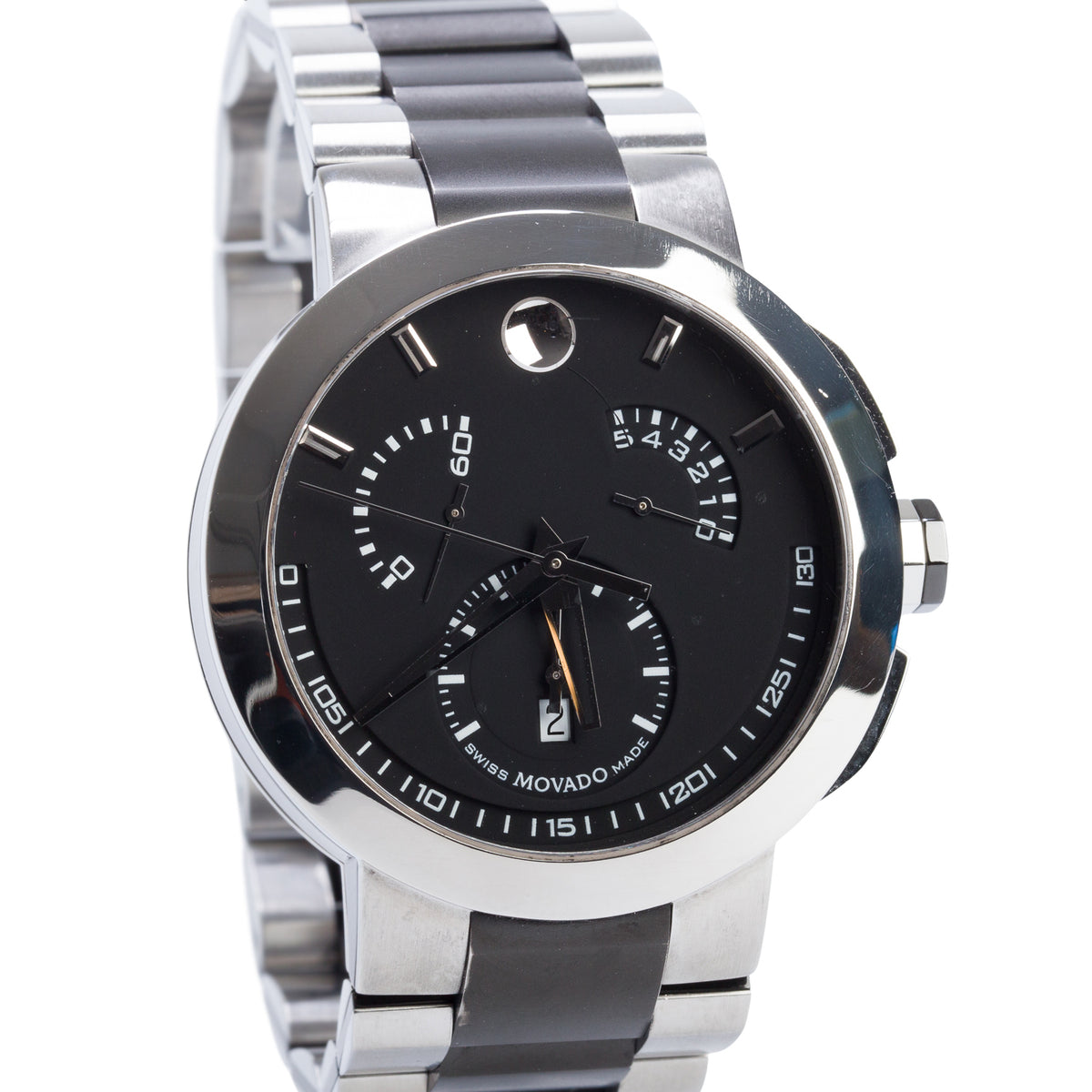 Movado Stainless Steel Verto 42 MM Chronograph Quartz Watch Black Dial