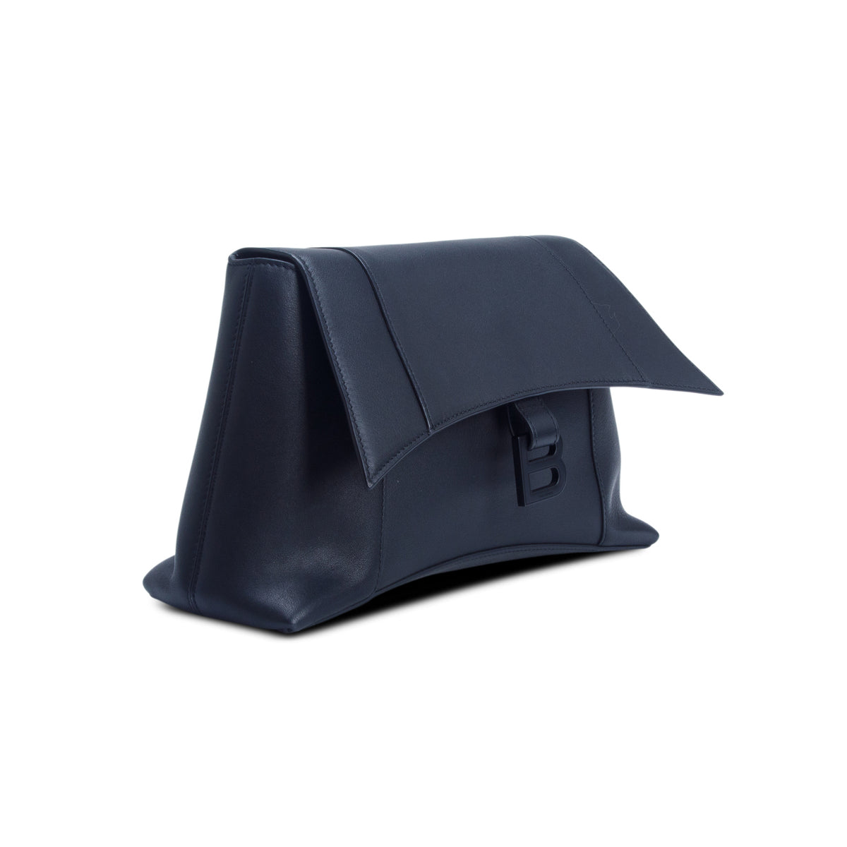 Balenciaga Black Semi Matte Smooth Calfskin Small Downtown Shoulder Bag