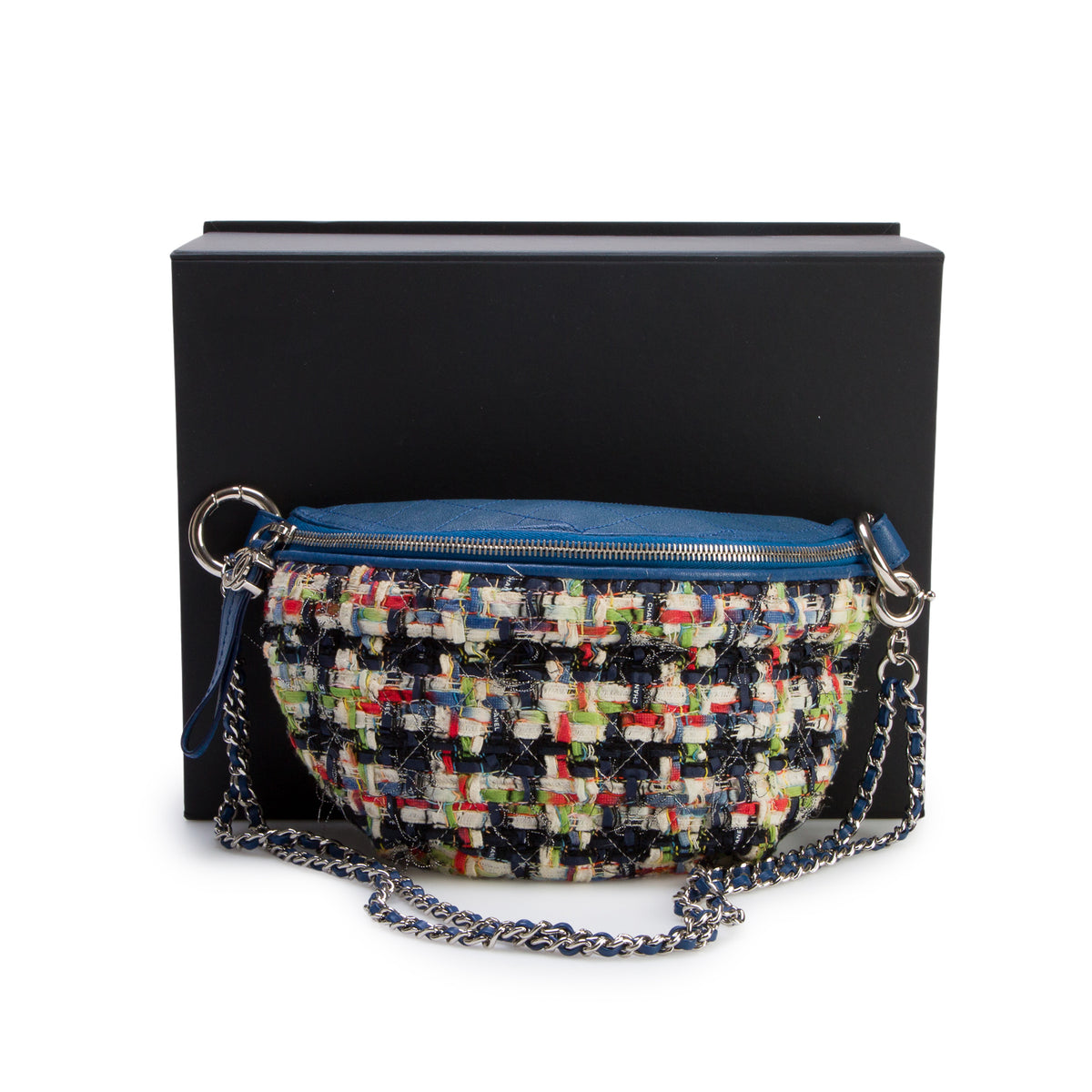 Chanel Multicolour Lambskin Tweed Waist Bag w/ Box & Straps