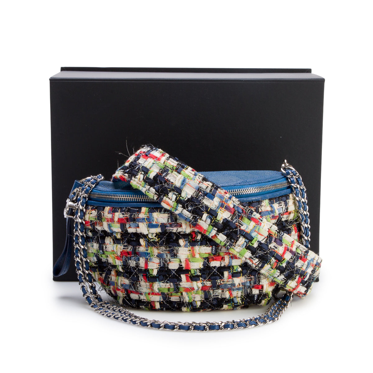 Chanel Multicolour Lambskin Tweed Waist Bag w/ Box & Straps
