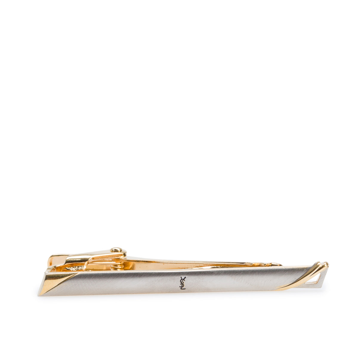 Saint Laurent Gold-Plated & Silver-Plated Cassandra Logo Tie Clip