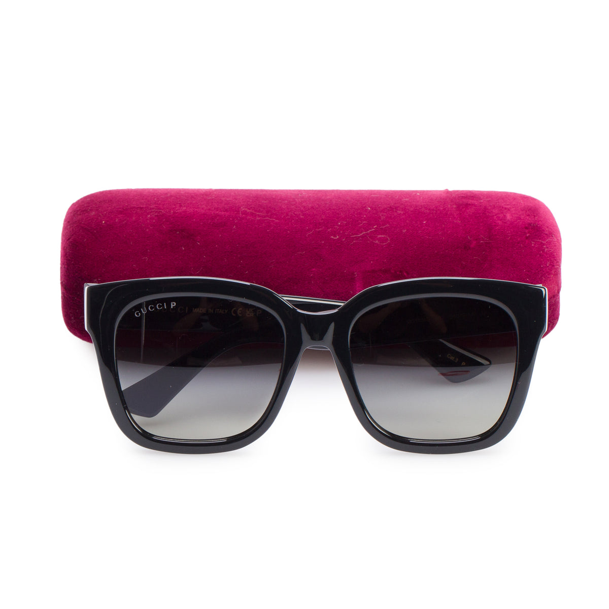 Gucci GG1338S Black Acetate Square Sunglasses w/ Case
