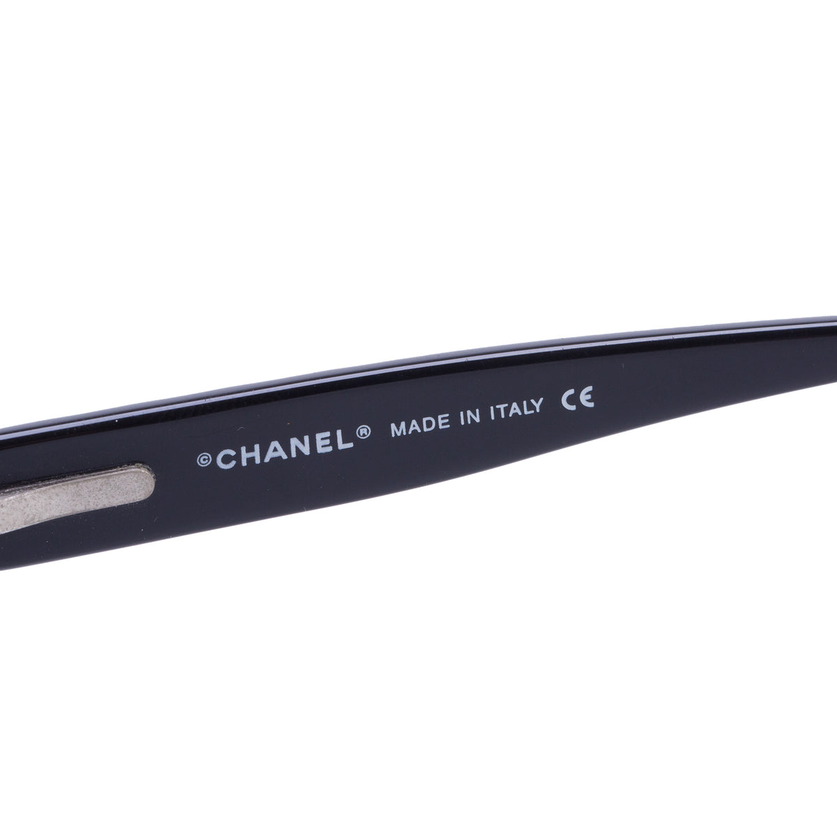 Chanel 5058-B Black Acetate Crystal Slim Rectangle Sunglasses