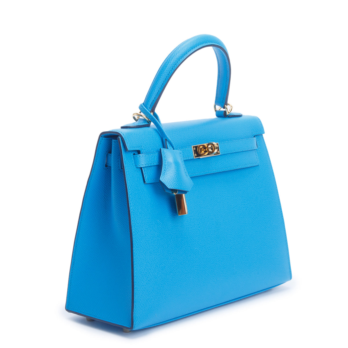 Hermes 2021 Bleu Frida Epsom Leather Kelly II Sellier 25 w/ Box & Strap