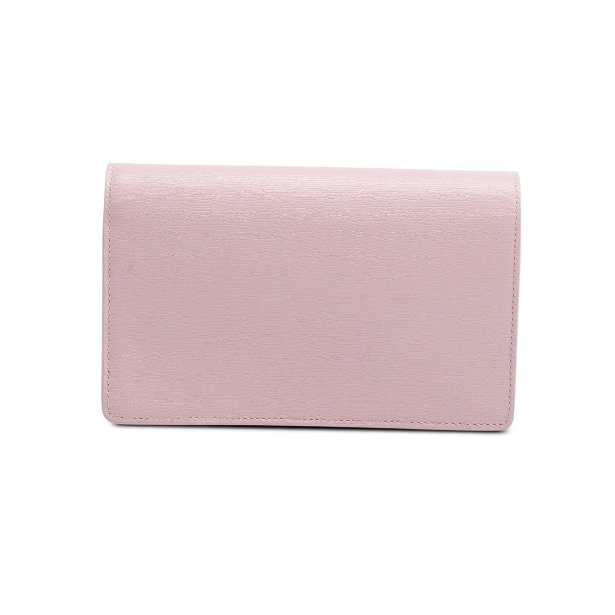 Gucci Pink Textured Calfskin Script Logo Wallet On Chain
