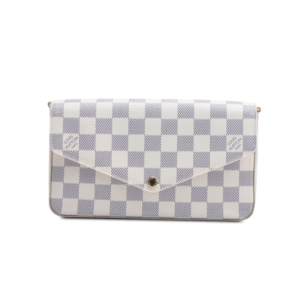 Louis Vuitton Damier Azur Pochette Felicie Chain Wallet w/ Box & Insert