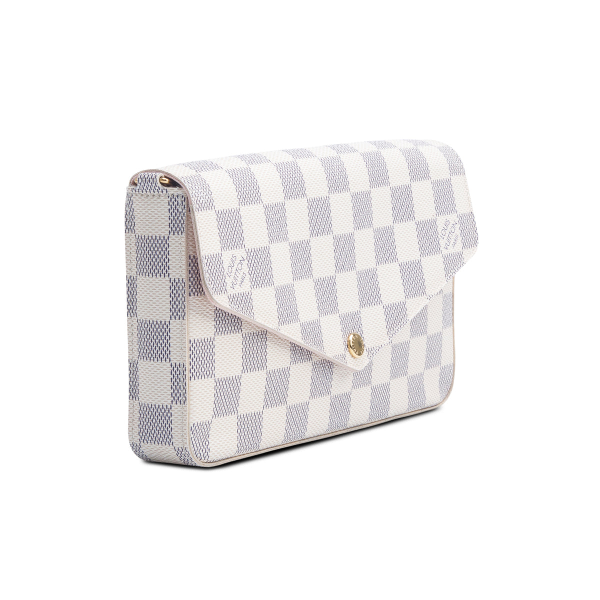 Louis Vuitton Damier Azur Pochette Felicie Chain Wallet w/ Box & Insert