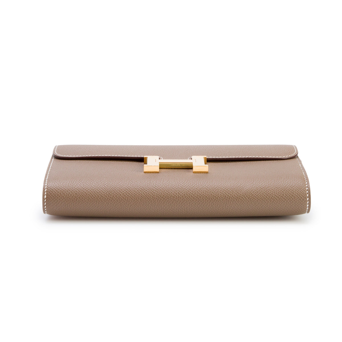Hermes 2023 Etoupe Epsom Leather Constance To Go Wallet w/ Box & Strap