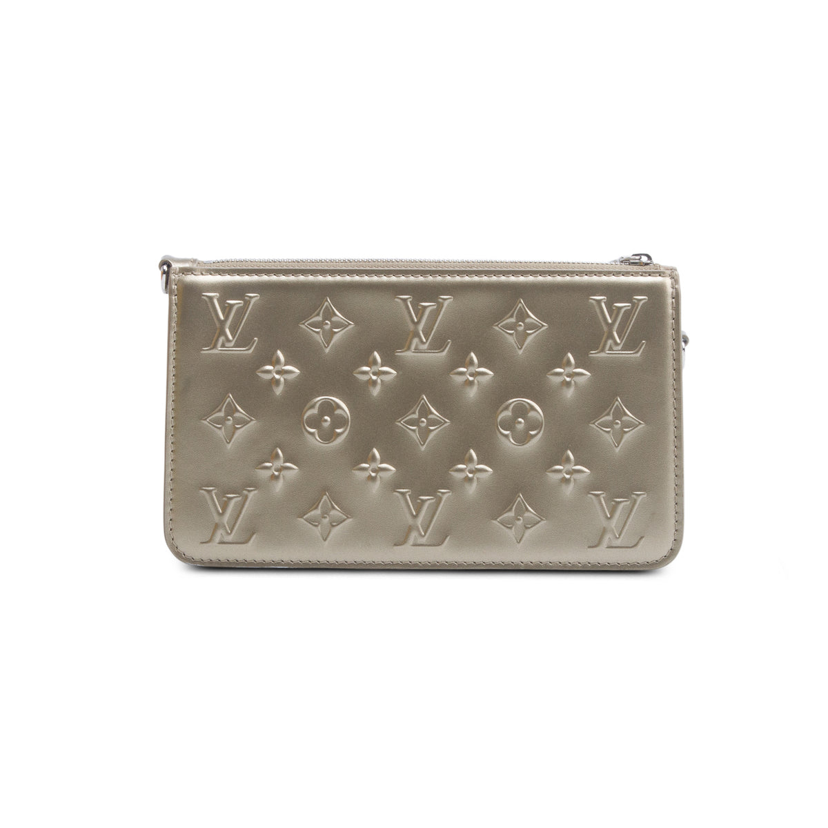 Louis Vuitton Metallic Green Vernis Lexington Pochette w/ Box & Straps