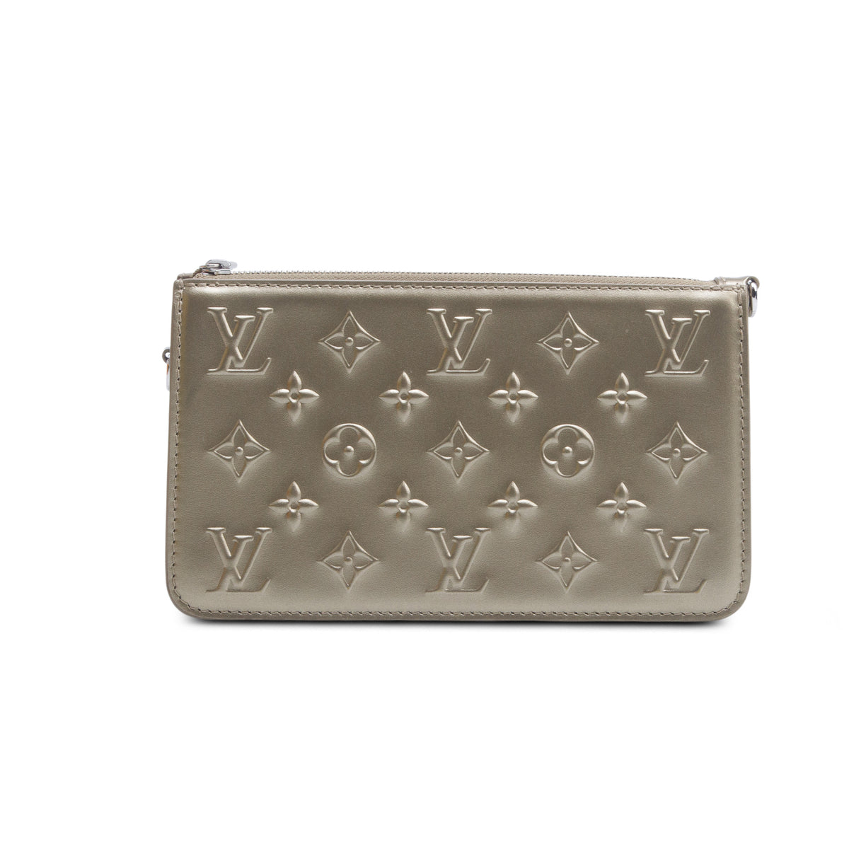Louis Vuitton Metallic Green Vernis Lexington Pochette w/ Box & Straps