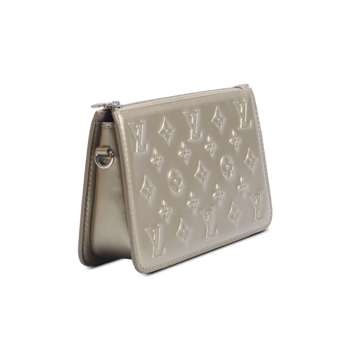 Louis Vuitton Metallic Green Vernis Lexington Pochette w/ Box & Straps