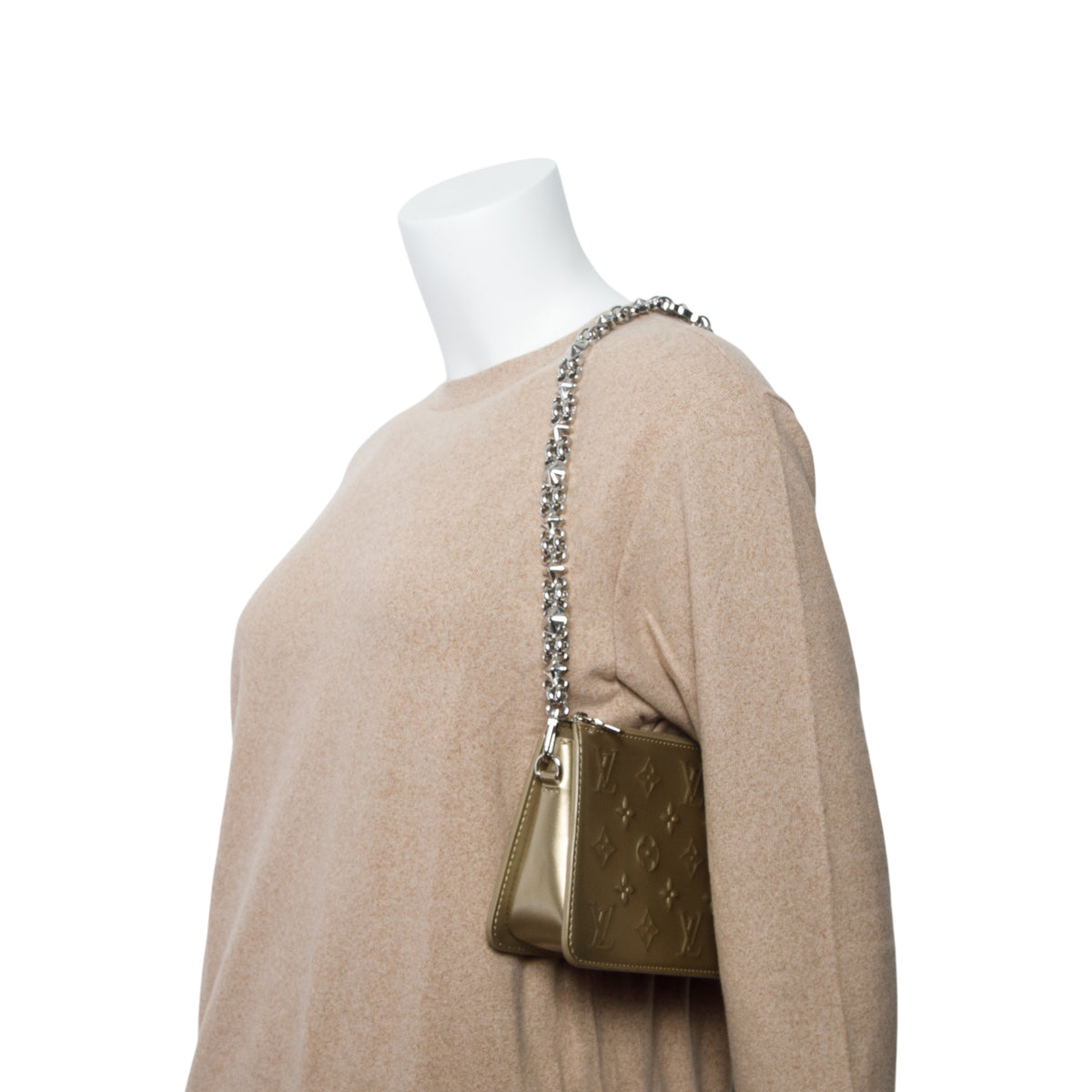 Louis Vuitton Metallic Green Vernis Lexington Pochette w/ Box & Straps