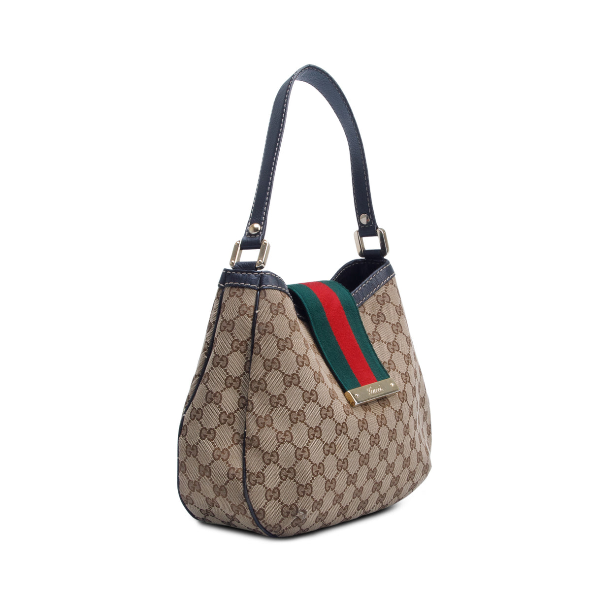 Gucci Beige Monogram New Ladies Web Hobo