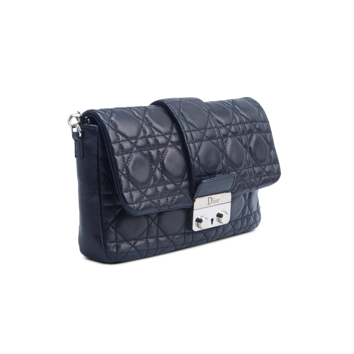 Christian Dior Black Lambskin Cannage Miss Dior Promenade Pouch
