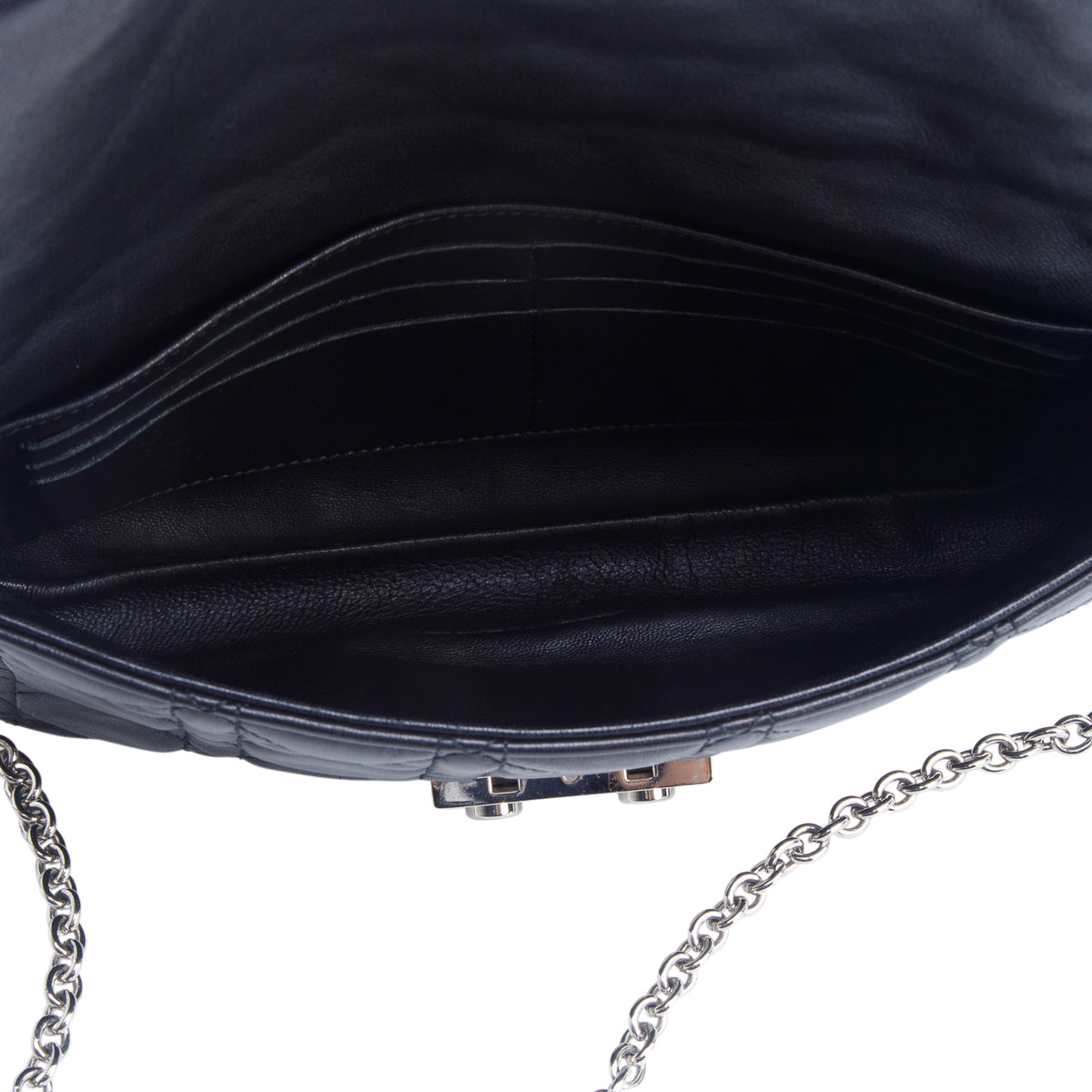 Christian Dior Black Lambskin Cannage Miss Dior Promenade Pouch