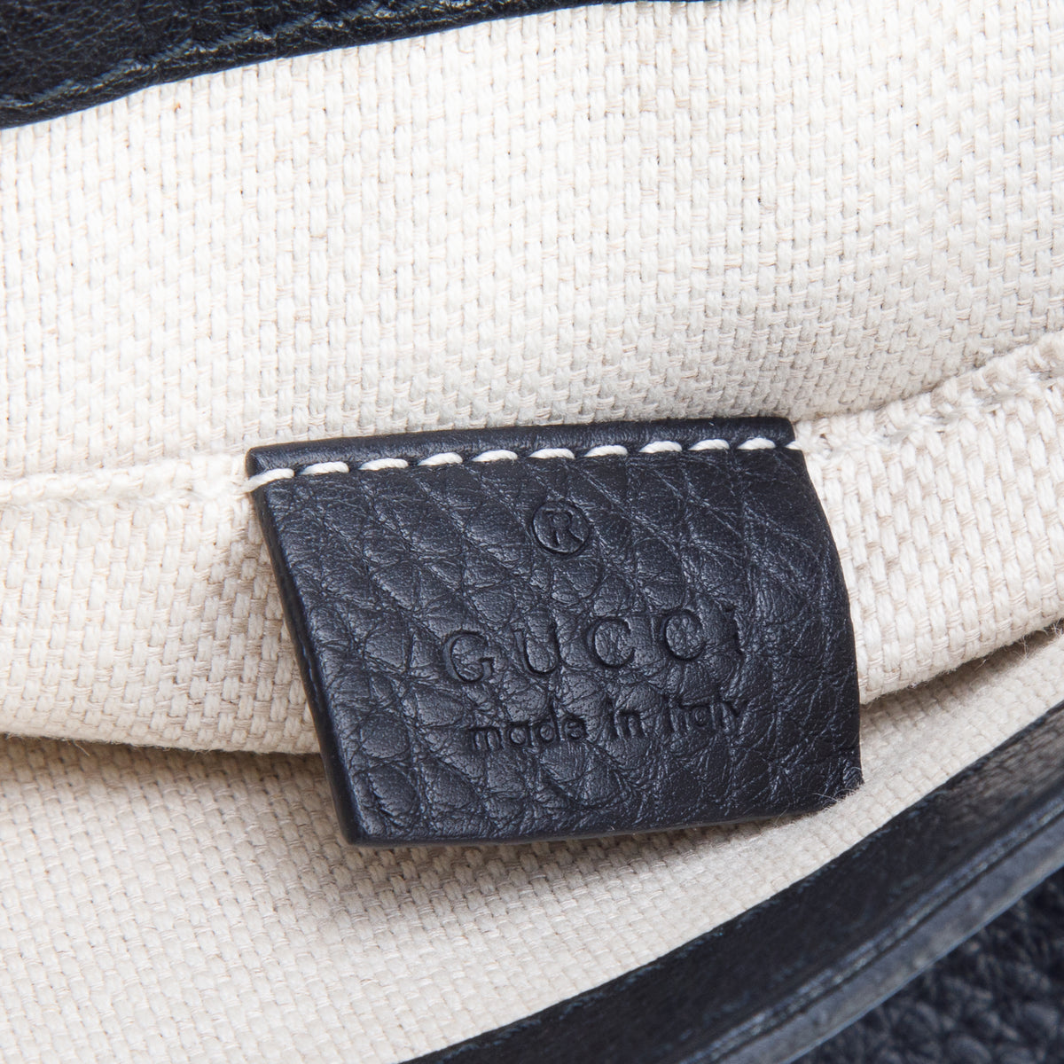Gucci Black Pebbled Calfskin Small Soho Flap Crossbody Black