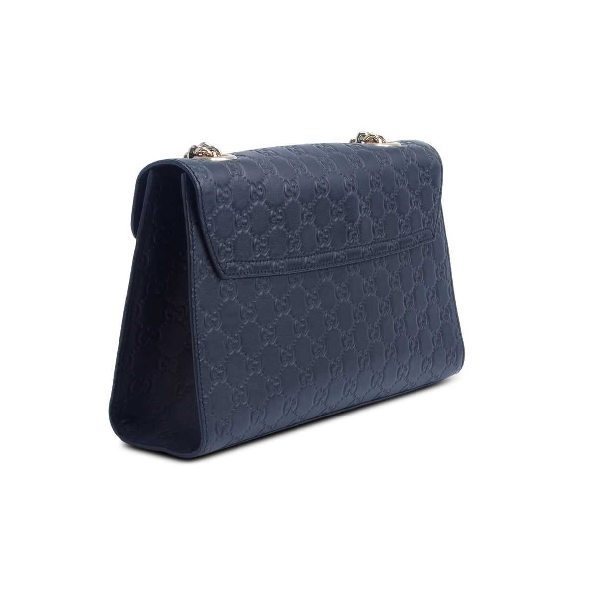Gucci Black Signature Leather Medium Emily Chain Shoulder Bag
