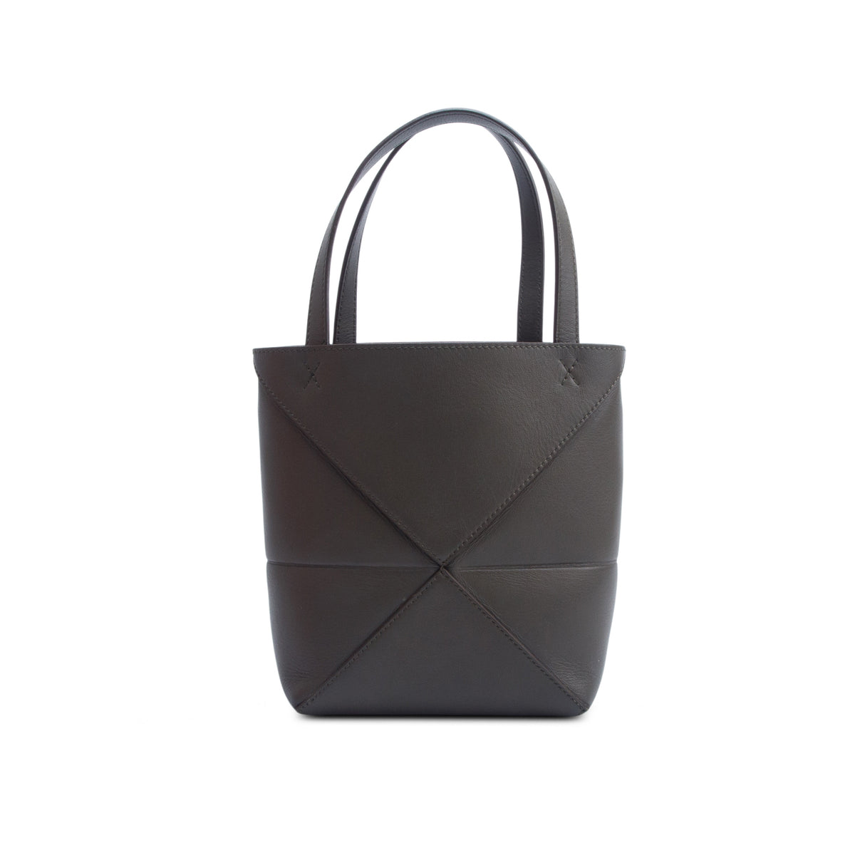 Loewe 2025 Green Shiny Calfskin Mini Puzzle Fold Tote w/ Box, Strap & Receipt