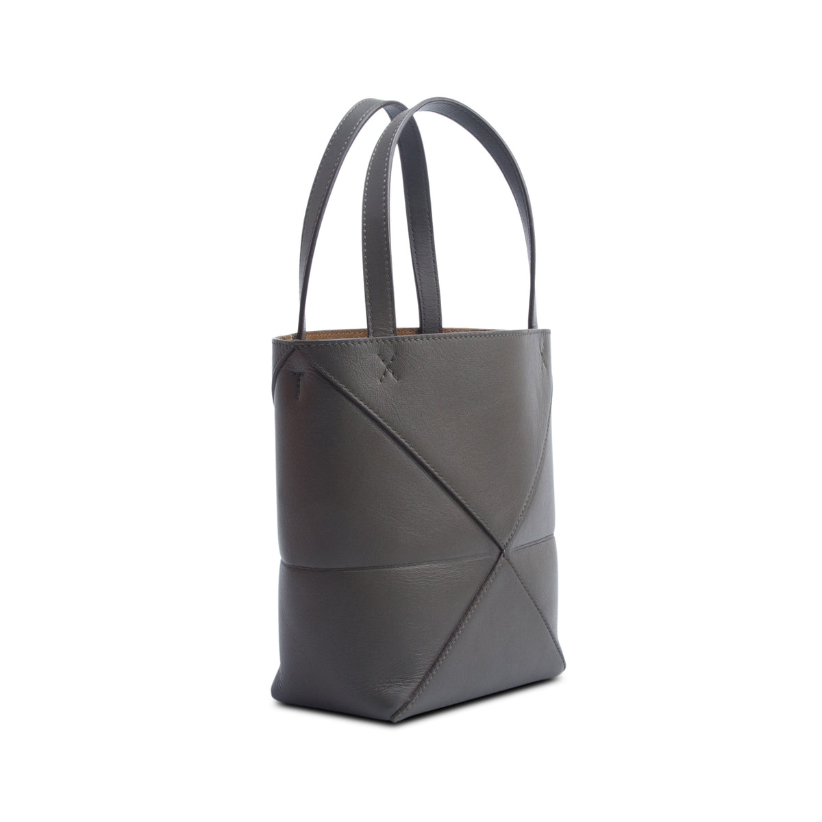 Loewe 2025 Green Shiny Calfskin Mini Puzzle Fold Tote w/ Box, Strap & Receipt