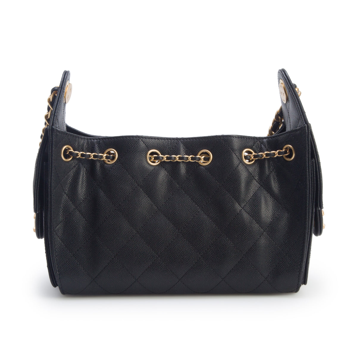 Chanel Black Caviar Quilted Mini Chanel 25 Handbag w/ Box