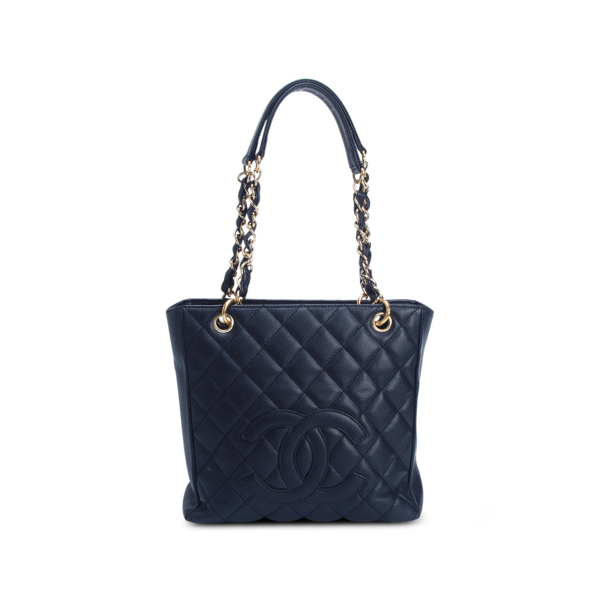 Chanel Black Caviar Quilted Petite Shopping Tote PST