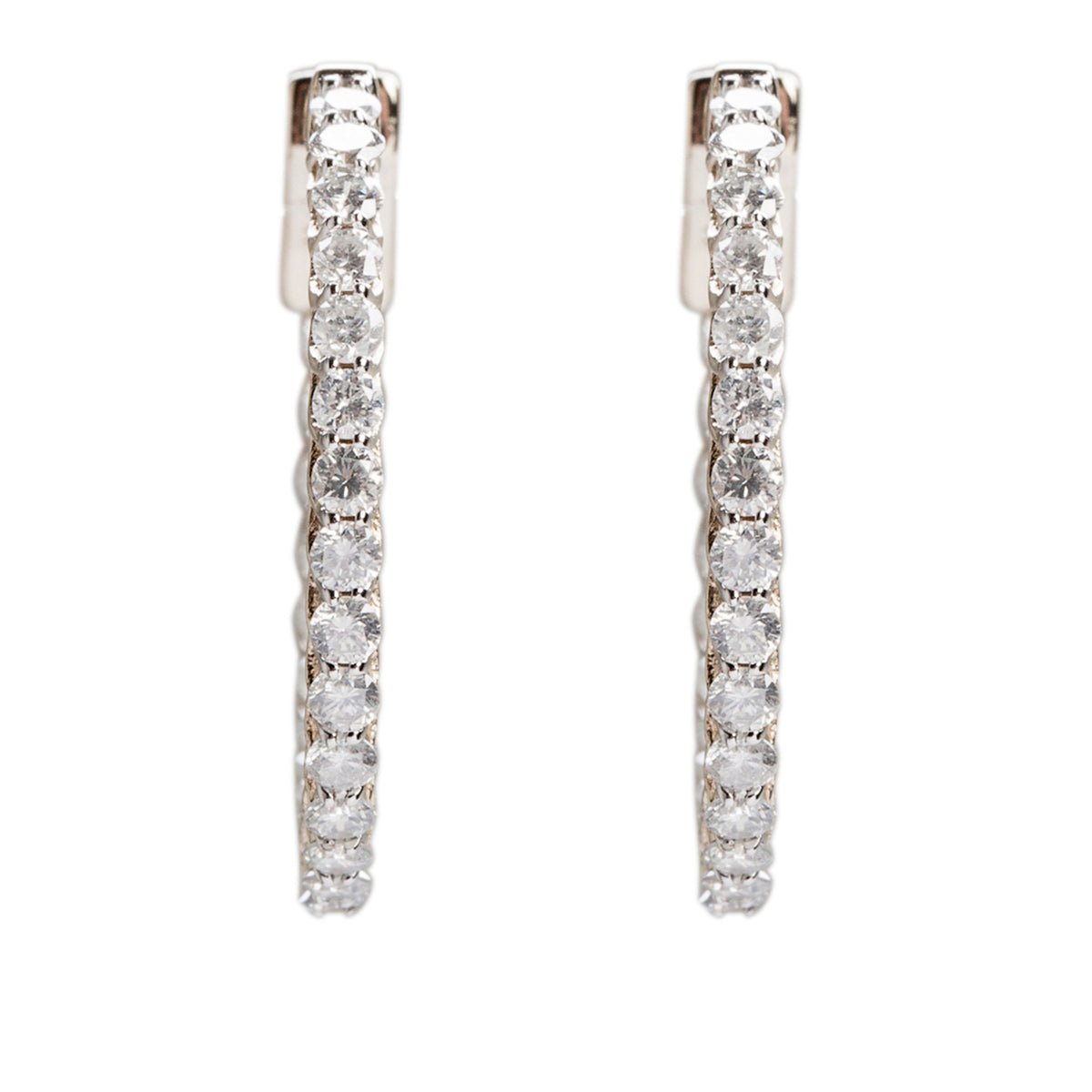 14k Yellow Gold 2.00 tcw. Diamond Inside-Out Hoop Earrings
