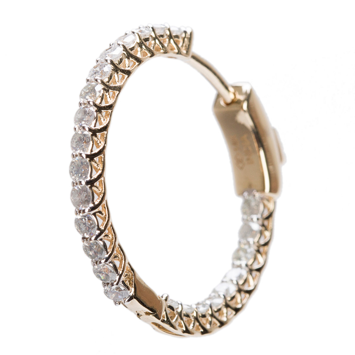 14k Yellow Gold 2.00 tcw. Diamond Inside-Out Hoop Earrings