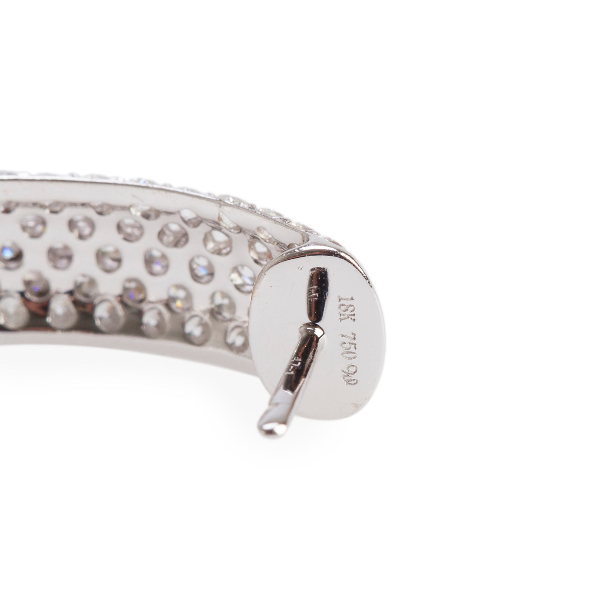 18k White Gold 3.28 tcw. Pave Diamond Hoop Earrings