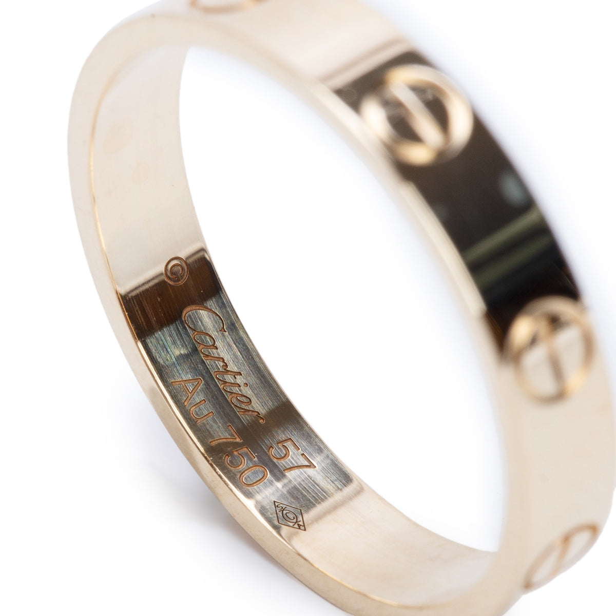 Cartier 18k Yellow Gold 3.6 mm Love Wedding Band Ring, Small Model Size 57 8