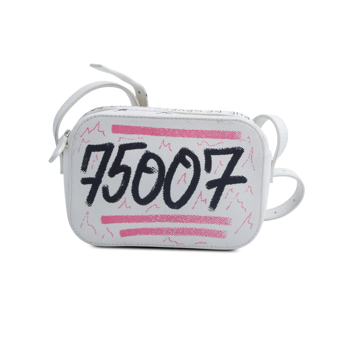Balenciaga Cream Graffiti Ville Leather Crossbody Bag