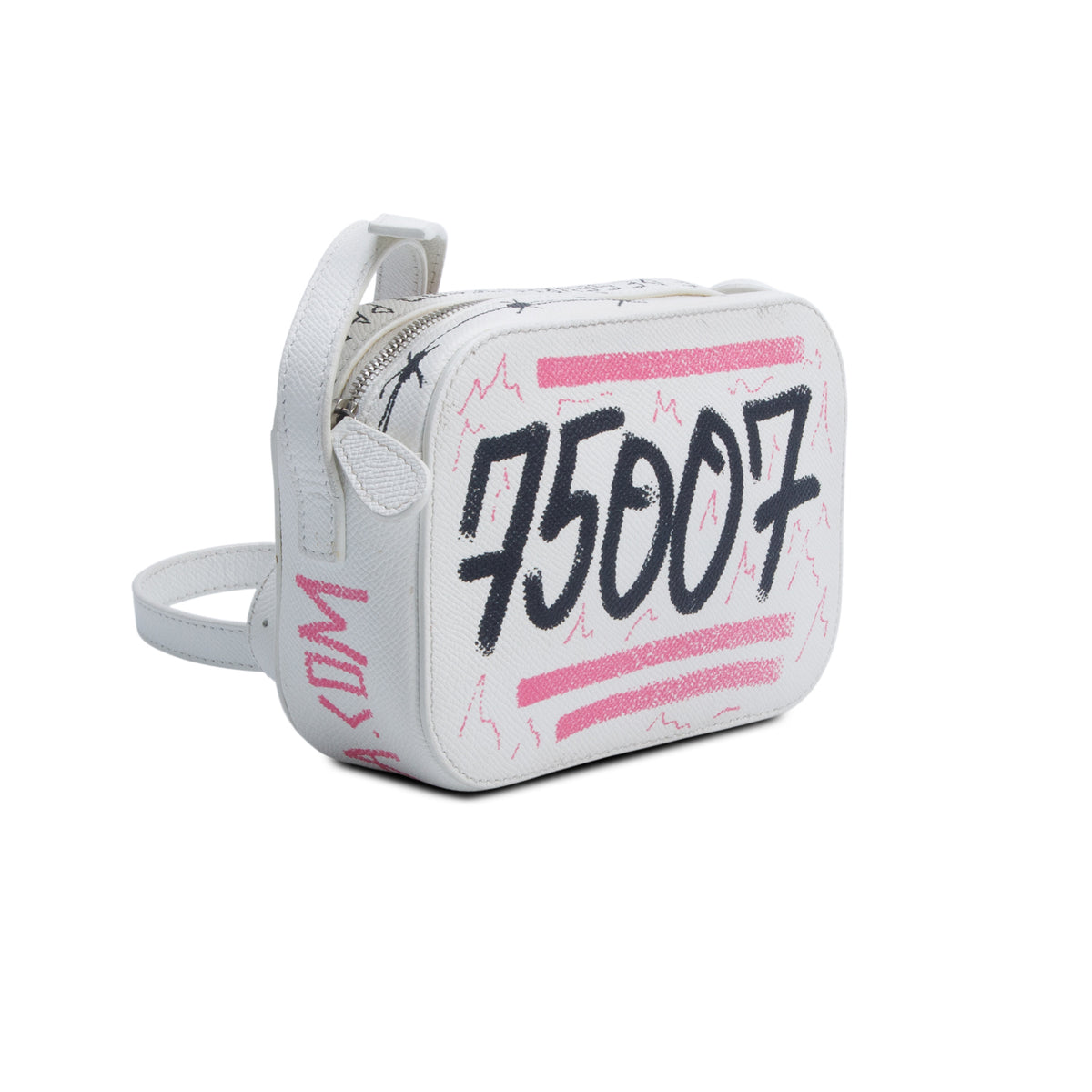Balenciaga Cream Graffiti Ville Leather Crossbody Bag