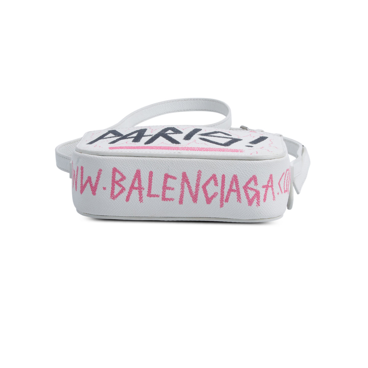 Balenciaga Cream Graffiti Ville Leather Crossbody Bag
