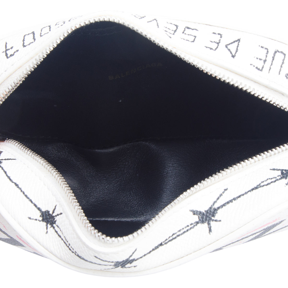 Balenciaga Cream Graffiti Ville Leather Crossbody Bag