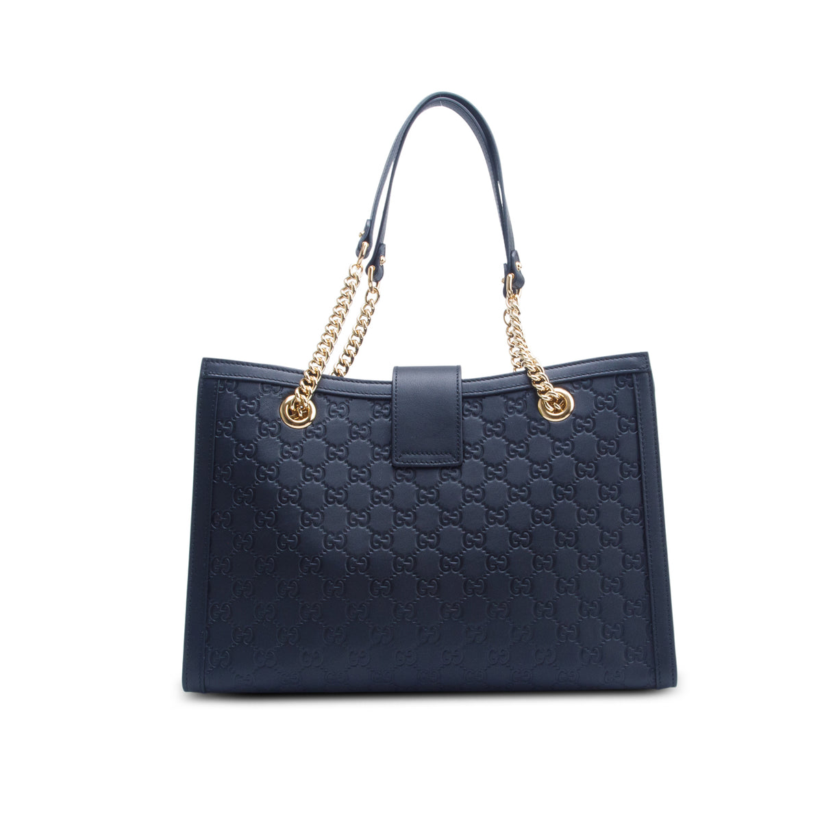 Gucci Black Signature Medium Padlock Tote w/ Box
