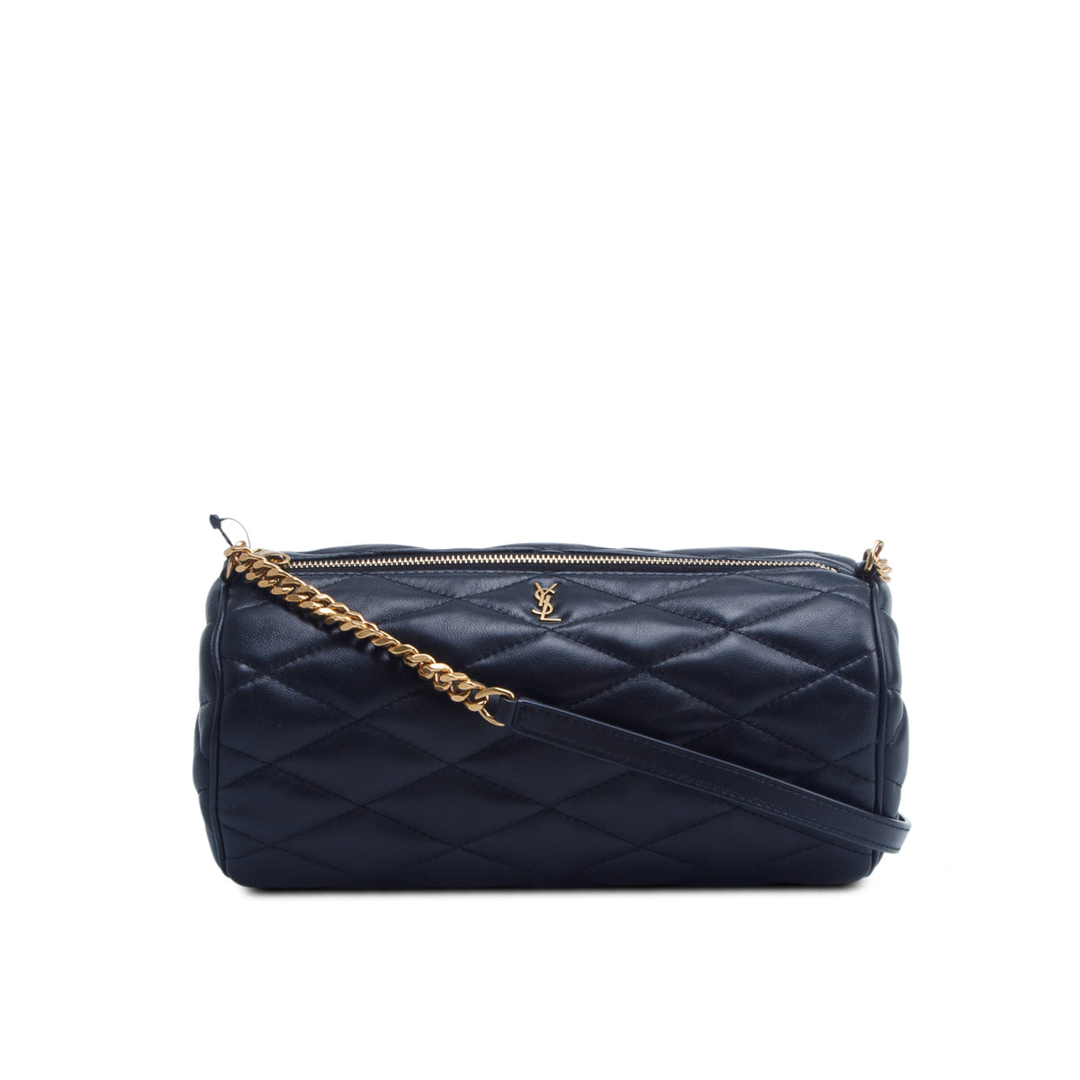 Saint Laurent 2022 Black Quilted Lambskin Leather Small Sade Tube Bag w/ Box